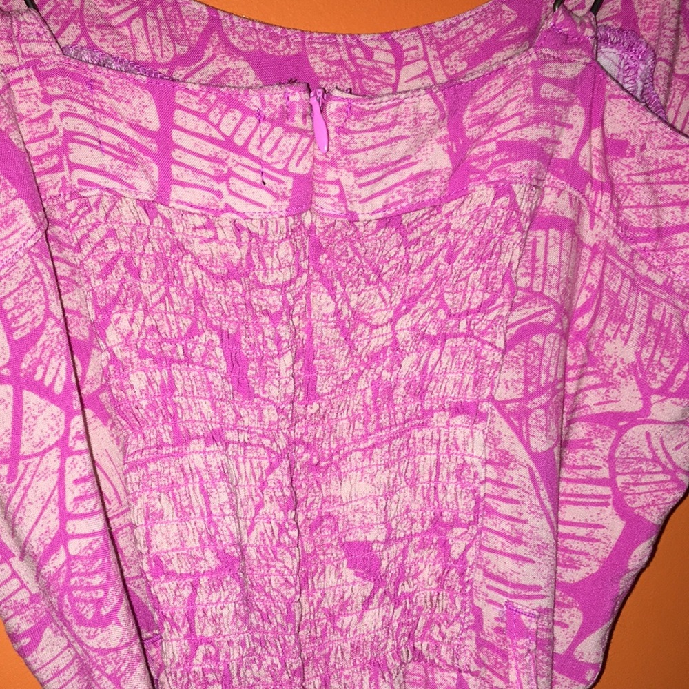 Margaritaville Pink Palm Patterned Wide Leg Pant Overall Jumpsuit Size Small XS - Picture 9 of 16